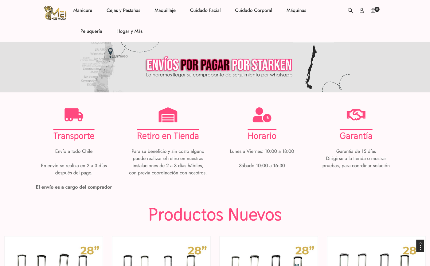 Portada actual de meidemoda.cl